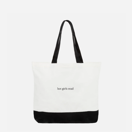 hot girls read large contrast tote bag