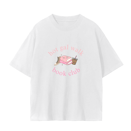 hot gal walk book club logo tee